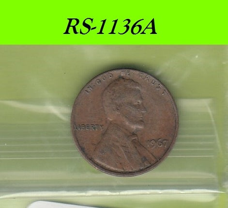 S8-RES-1136 Verenigde Staten 1 CENT 1967  VF KM201