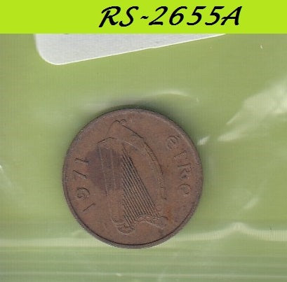 S8-RES-2655 Ierland 1/2 PENNY 1971  VF KM19