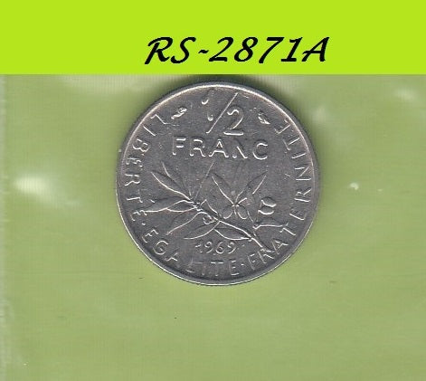 S8-RES-2871 Frankrijk 1/2 FRANC 1969  VF KM931.1