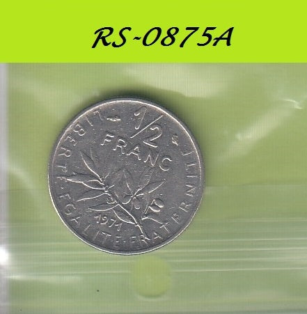 S8-RES-2875 Frankrijk 1/2 FRANC 1971  VF KM931.1