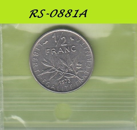 S8-RES-2881 Frankrijk 1/2 FRANC 1973  VF KM931.1