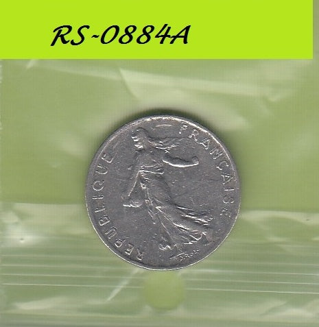 S8-RES-2884 Frankrijk 1/2 FRANC 1977  VF KM931.1
