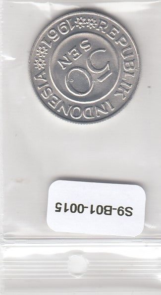S9-B01-0015 Indonesia 50 Sen UNC 1961 KM14
