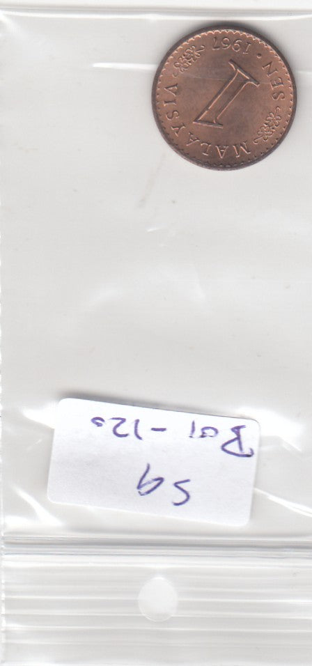 S9-B01-0120 Malaysia 1 Sen XF 1967 KM1