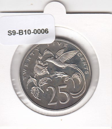 S9-B10-0006 Jamaica 25 Cents PROOF 1970 KM49 FM