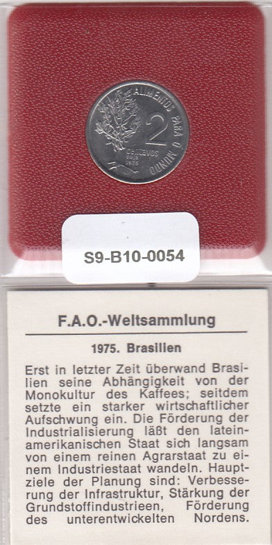 S9-B10-0054 Brasil 2 Centavos UNC 1975 KM586!!  FAO