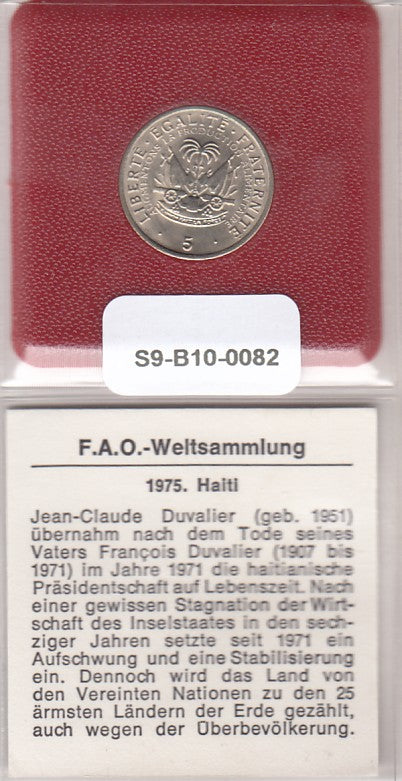 S9-B10-0082 Haitie 5 Centimes UNC 1975 KM119  FAO