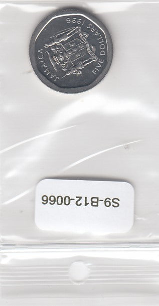 S9-B12-0066 Jamaica 5 Dollar UNC 1996 KM163