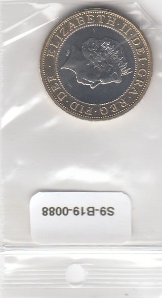S9-B19-0088 United KIngdom 2 Pounds UNC 1998 KM994