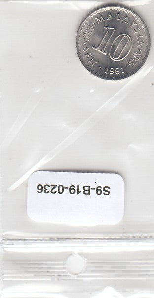 S9-B19-0236 Malaysia 10 Sen UNC 1981 KM3