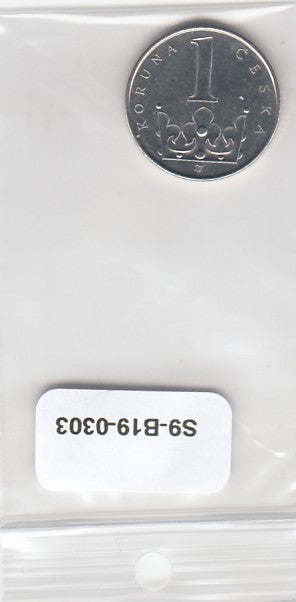 S9-B19-0303 Czech Republic 1 Koruna UNC 2009 KM7 b