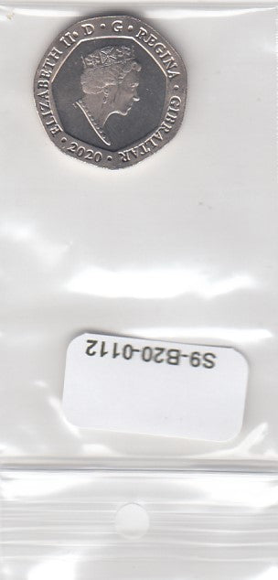 S9-B20-0112 Gibraltar 20 Pence UNC 2020 KM1685 AA