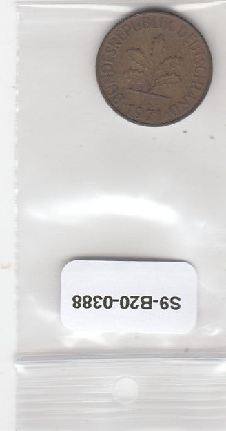 S9-B20-0388 Germany 10 Pfennig FI 1971 KM108 G