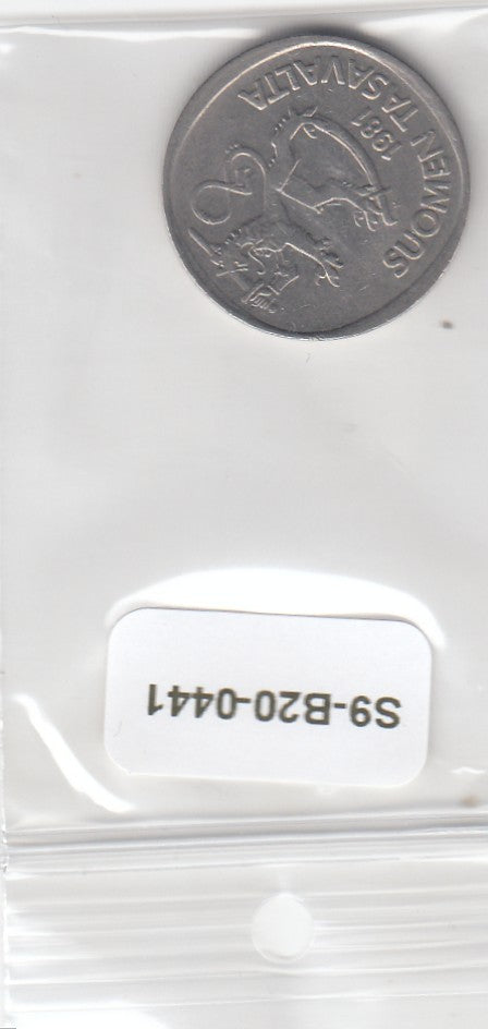 S9-B20-0441 Finland 1 Markka VF+ 1981 KM49a K