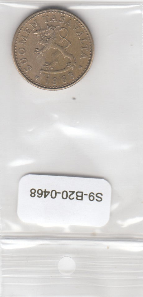 S9-B20-0468 Finland 20 Penni VF 1963 KM47 Z
