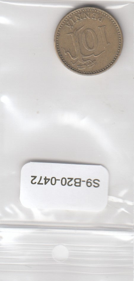 S9-B20-0472 Finland 10 Pennia VF 1974 KM46