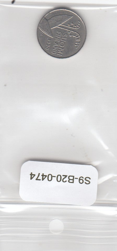 S9-B20-0474 Finland 10 Pennia VF+ 1990 KM65