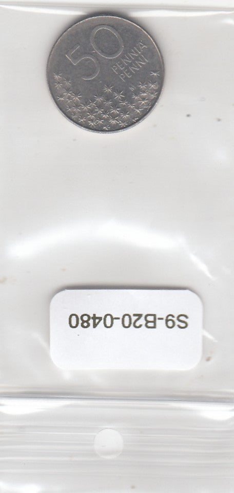 S9-B20-0480 Finland 50 Pennia VF 1991 KM66