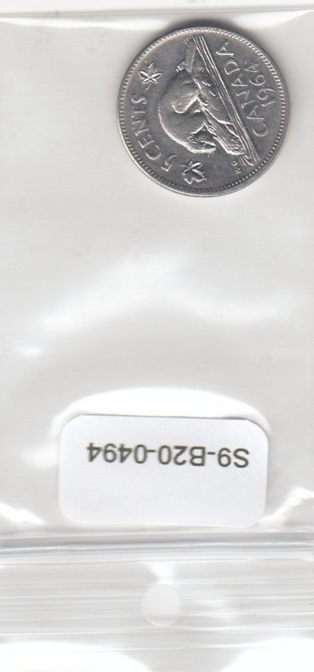 S9-B20-0494 Canada 5 Cents UNC 1964 KM57