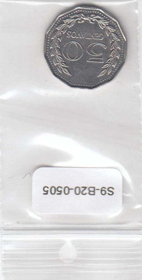 S9-B20-0505 Colombia 50 Centavos UNC 1971 KM244
