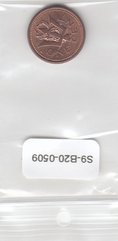 S9-B20-0509 Barbados 1 Cent UNC 1987 KM10   heavy version