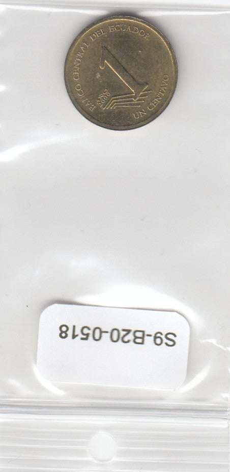 S9-B20-0518 Ecuador 1 Centavo XF 2000 KM104