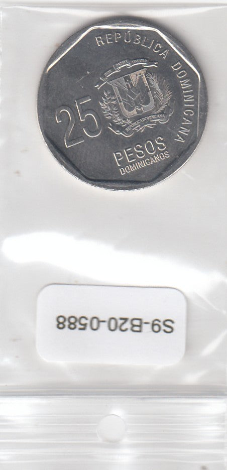 S9-B20-0588 Dominican Republic 25 Pesos Dominicanos UNC 2017 KM127