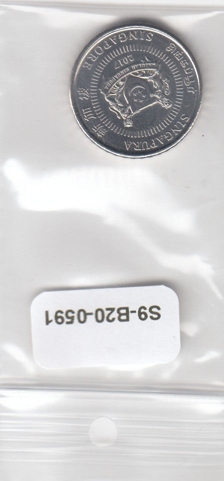 S9-B20-0591-M03 Singapore 50 Cent UNC 2017 KM348