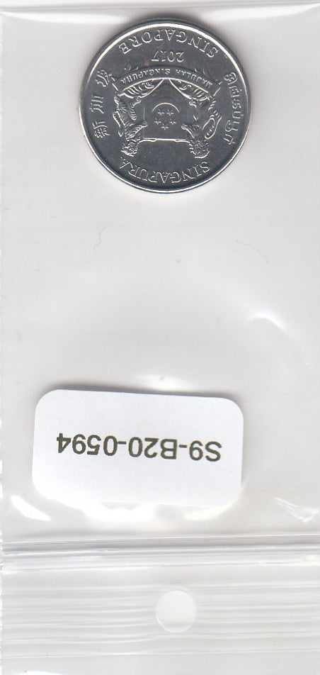 S9-B20-0594-M04 Singapore 20 Cents UNC 2017 KM347