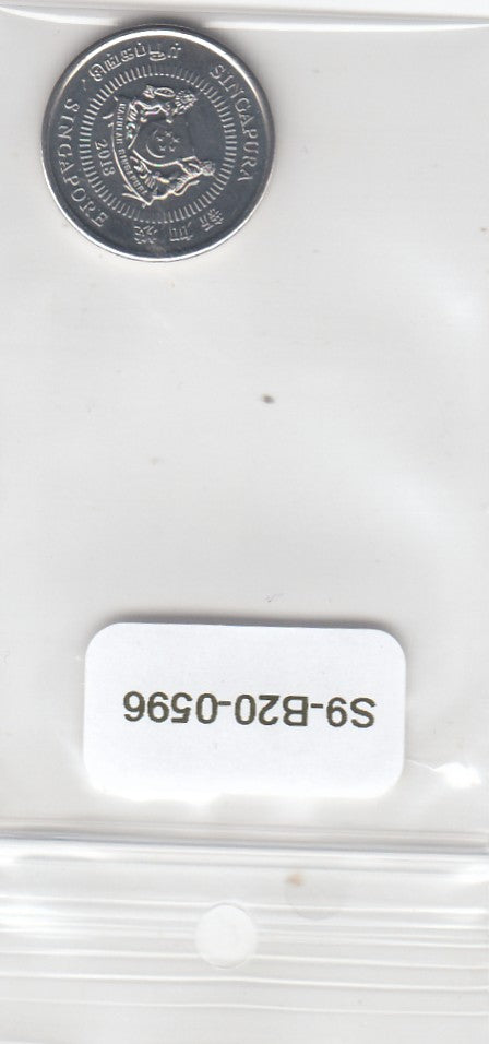 S9-B20-0596-M05 Singapore 10 Cents UNC 2018 KM346