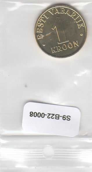 S9-B22-0008-M48 Estonia 1 Kroon UNC 2001 KM35