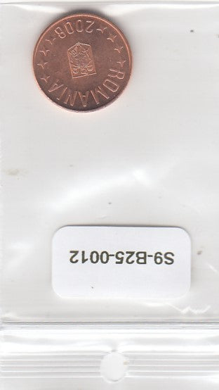 S9-B25-0012-M42 Romania 5 Bani UNC 2008 KM190