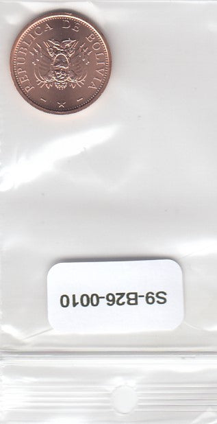 S9-B26-0010-M20 Bolivia 10 Centavos UNC 2006 KM213