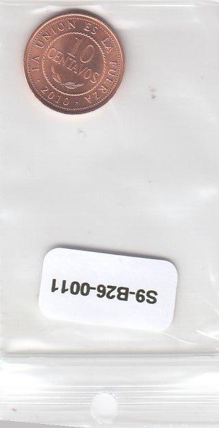 S9-B26-0011-M48 Bolivia 10 Centavos UNC 2010 KM214