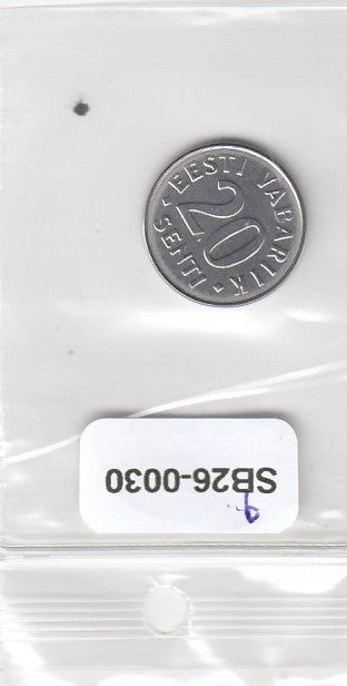 S9-B26-0030-M47 Estland 20 Senti UNC 2006 KM23a Grote datum type-1