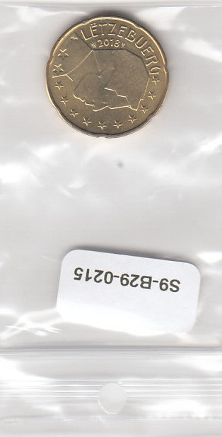 S9-B29-0215 Luxembourg 20 Cents UNC 2018 KM90
